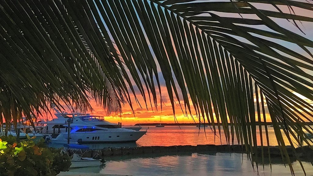 Sunset at the staniel Cay Yacht Club